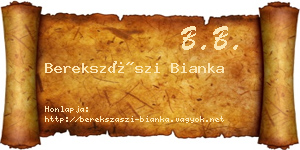 Berekszászi Bianka névjegykártya